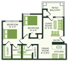 two bedroom floor plan at village woods